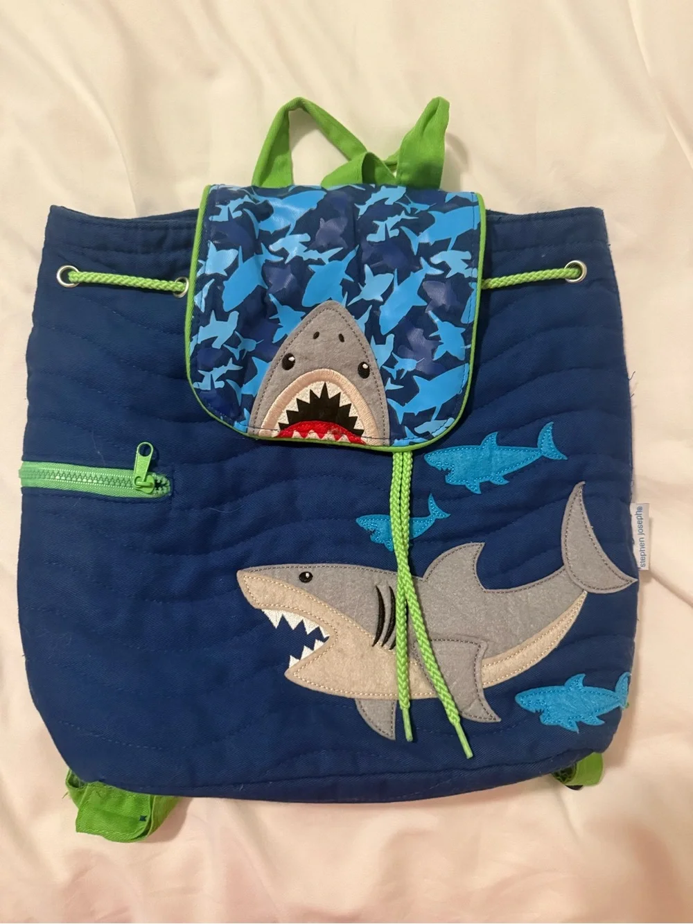 Stephen Joseph quilted shark toddler backpack